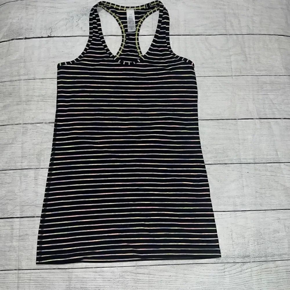 Ivivva Athletica Black Striped Tank Top Girls Athletic Athleisure sz 14
